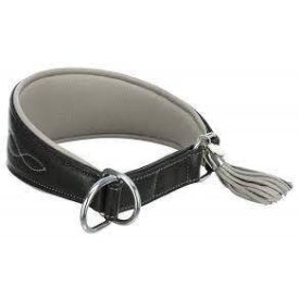   Trixie Active Comfort Sighthound - bőr nyakörv (fekete/szürke) agarak részére (XS-S) 24–31 cm/40mm