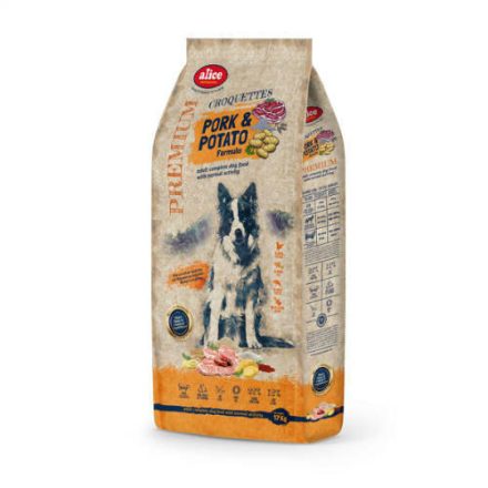 Akciós Túltöltött alicePROFESSIONAL 17+1kg Adult CROQUETTES Pork&Potato száraztáp - Felnőtt kutyák részére