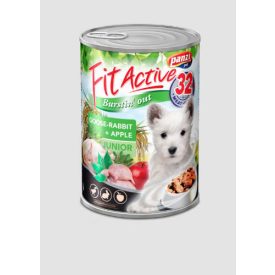   AKCIÓS FitActive konzerv Junior - nedveseledel (liba,nyúl,alma) kölyökkutyák részére (24*415g)