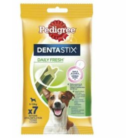   Pedigree DentaStix Daily Fresh 5-10kg - jutalomfalat (fogtisztító, zöld tea-eukaliptuszolaj) Kistestű kutyák részére (7db/110g)