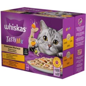   Whiskas TastyMix - Nedves eledel (csirke-zöldség,bárány,pulyka szószban) macskák részére (12x85g)