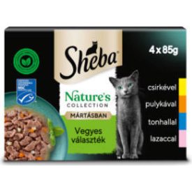   Sheba Nature's Collection Selectie Mix - alutasakos (csirke,pulyka,tonhal,lazac) macskák részére (4x85g)