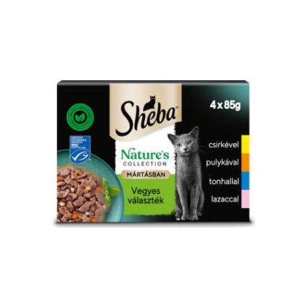 Sheba Nature's Collection Selectie Mix - alutasakos (csirke,pulyka,tonhal,lazac) macskák részére (4x85g)